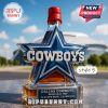 Dallas Cowboys whiskey bottle in Style 5 with a red cap and star-shaped design.