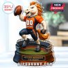 Bright studio view of customizable Denver Broncos mascot statue on stadium base!
