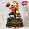 Denver Broncos horse mascot statue in living room setting on labeled stadium base!