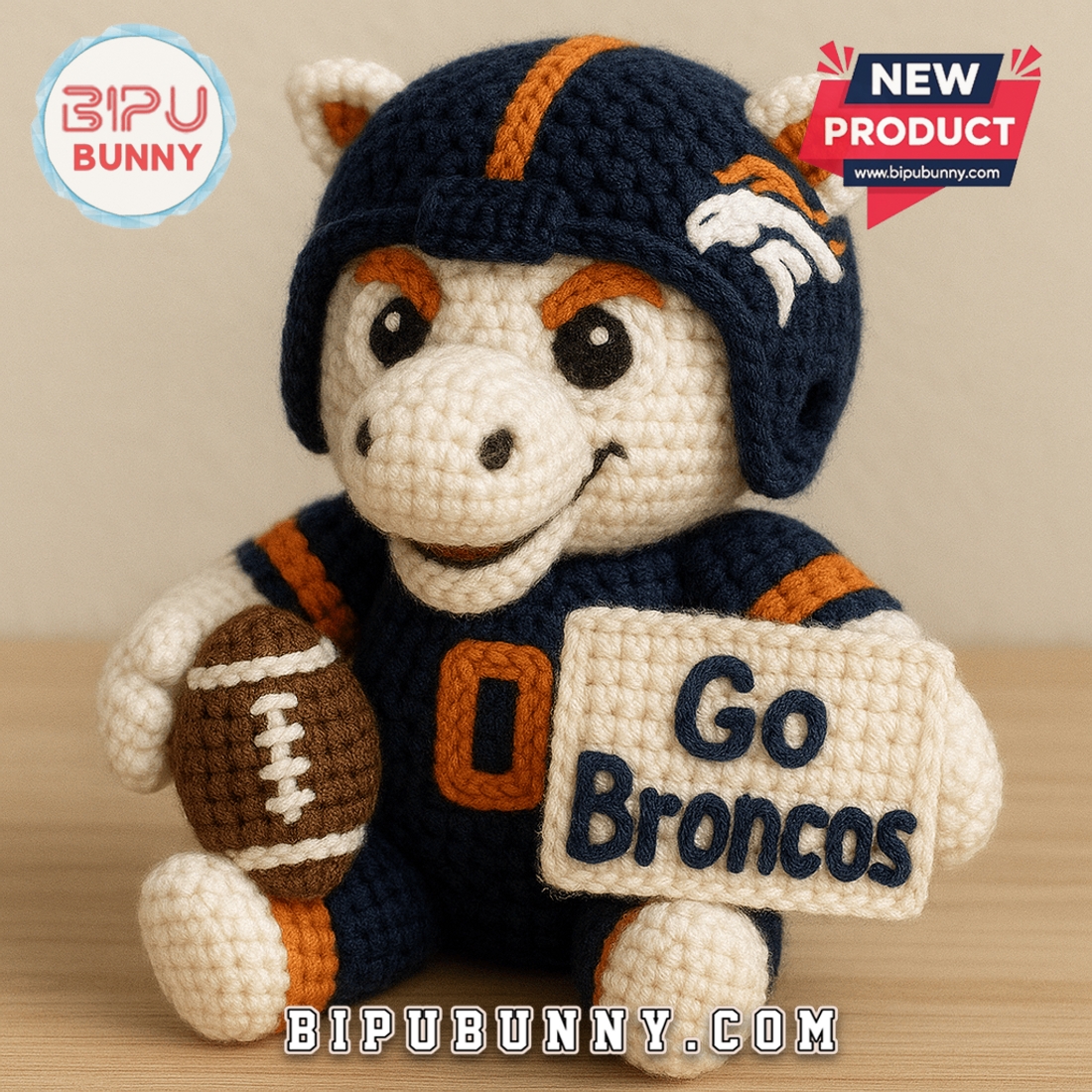 Denver Broncos Emotional Support Crochet Doll Denver Broncos Emotional Support Crochet Doll