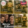 Funko Pop figures of Martin Gore, Dave Gahan, and Andy Fletcher from Depeche Mode.