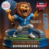 Detroit Lions lion mascot figure with custom name on jersey.