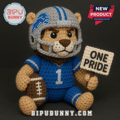 Detroit Lions Emotional Support Crochet Doll