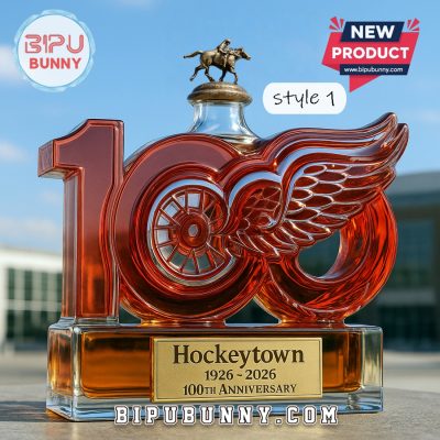 Detroit Red Wings 100th Anniversary Whiskey Bottle