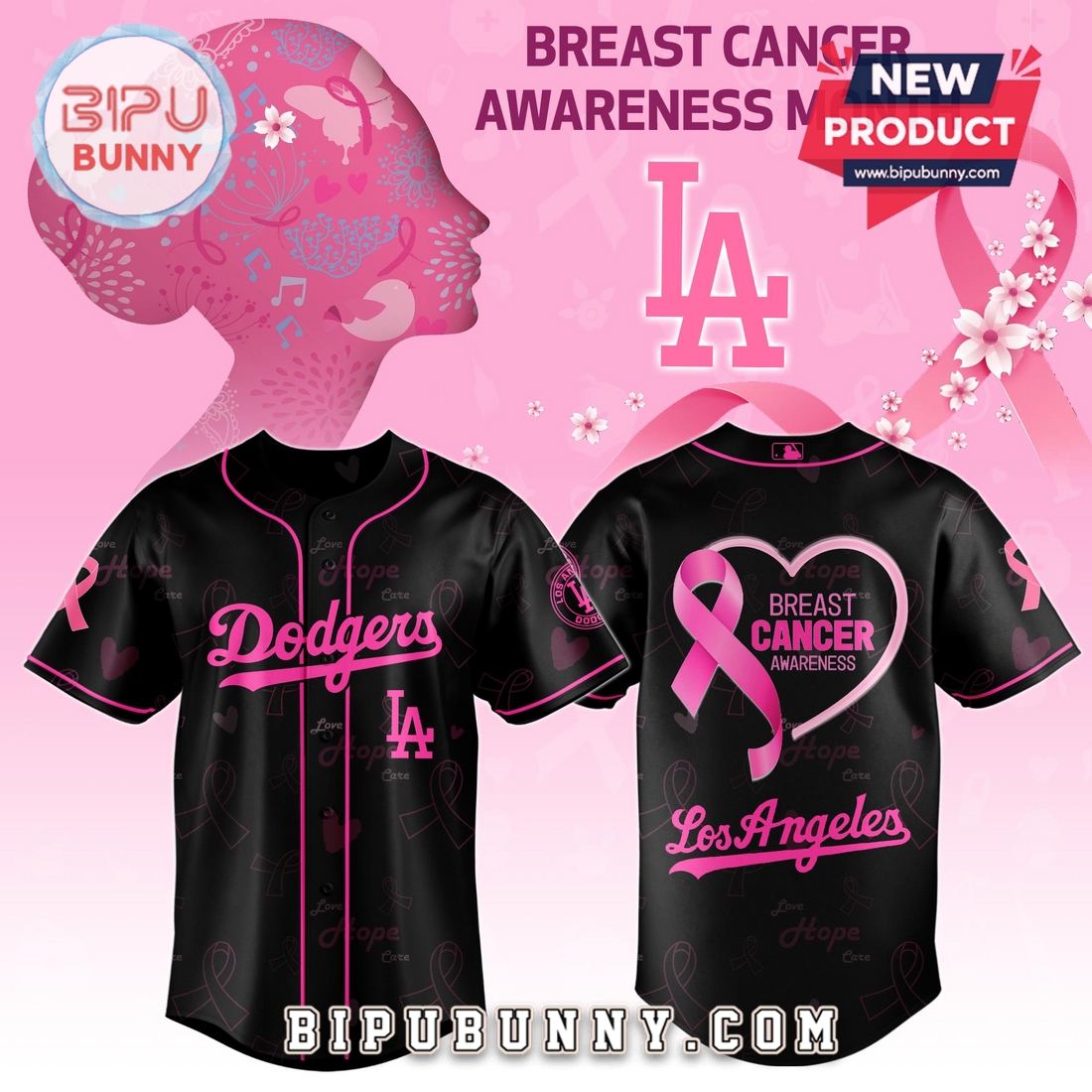 Dodgers x Breast Cancer Awareness Month Baseball Jersey Dodgers x Breast Cancer Awareness Month Baseball Jersey