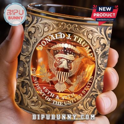 Donald Trump 45 – 47 President Of The US Whiskey Glass