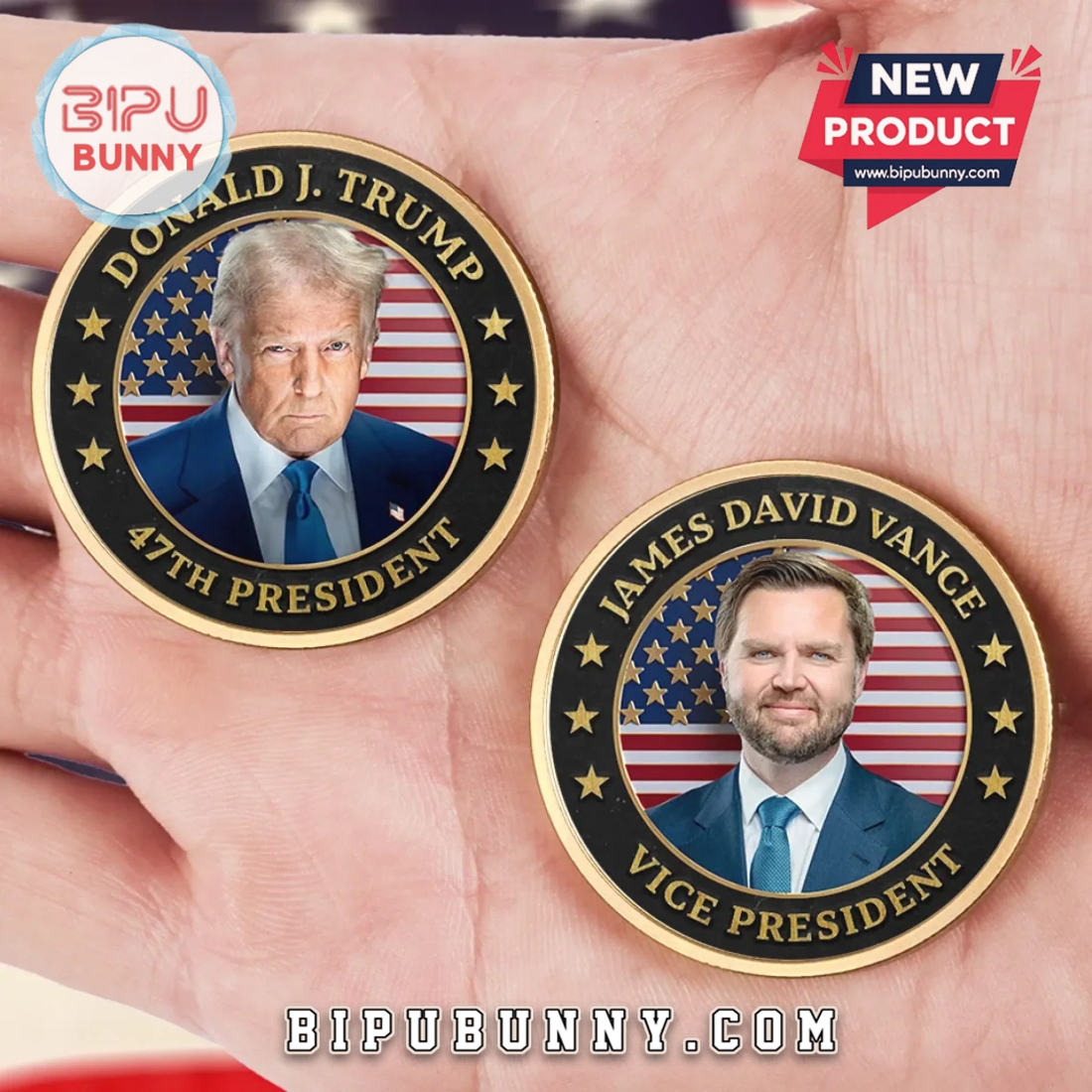 Donald Trump 47th President Gold-Colored Coin Donald Trump 47th President Gold-Colored Coin