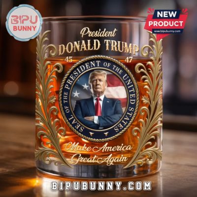 Donald Trump Make America Great Again Whiskey Glass