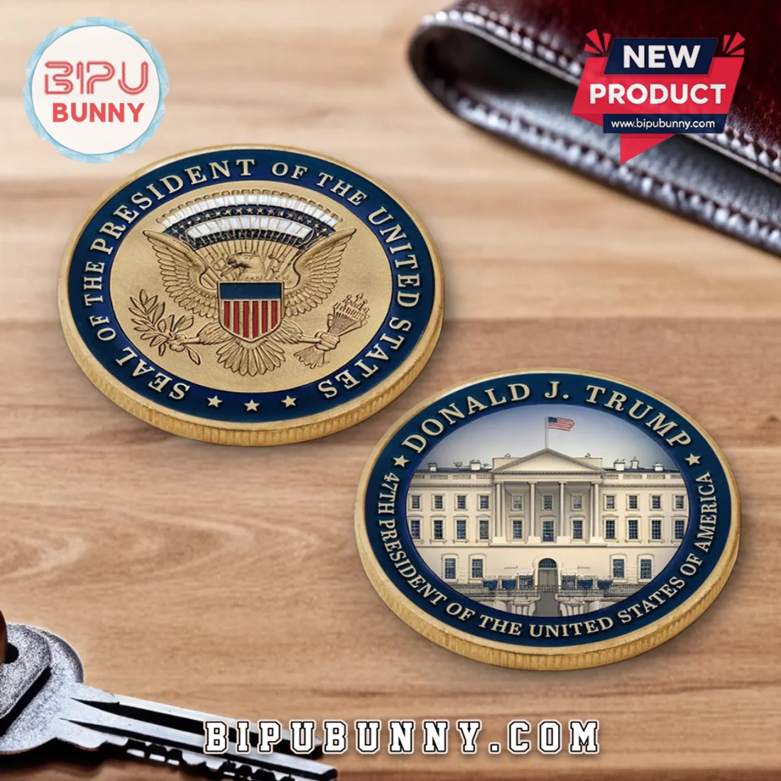 Donald Trump President Of The US Gold-Colored Coin Donald Trump President Of The US Gold-Colored Coin