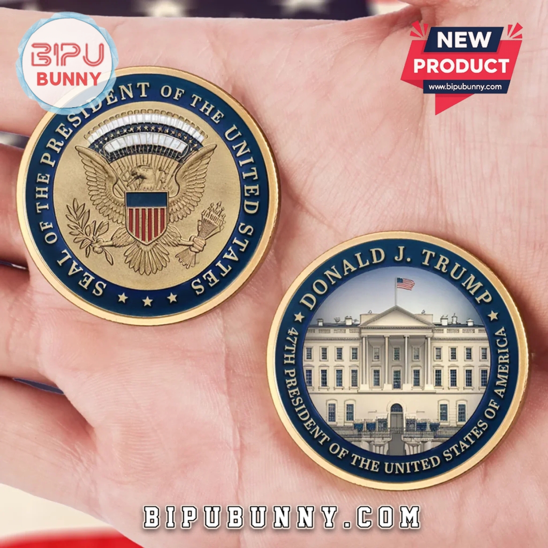 Donald Trump President Of The US Gold-Colored Coin Donald Trump President Of The US Gold-Colored Coin