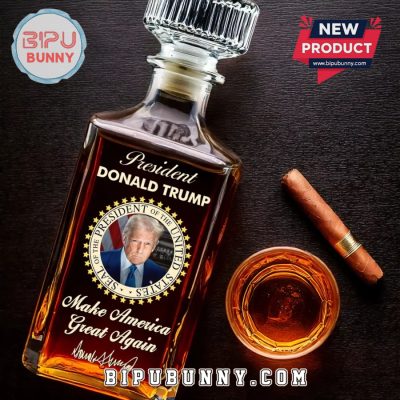 Donald Trump US Patriotic Pride Whiskey Bottle