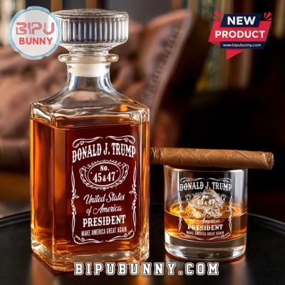 Donald Trump Whiskey Decanter Set, US Patriotic Pride Gifts Donald Trump Whiskey Decanter Set, US Patriotic Pride Gifts