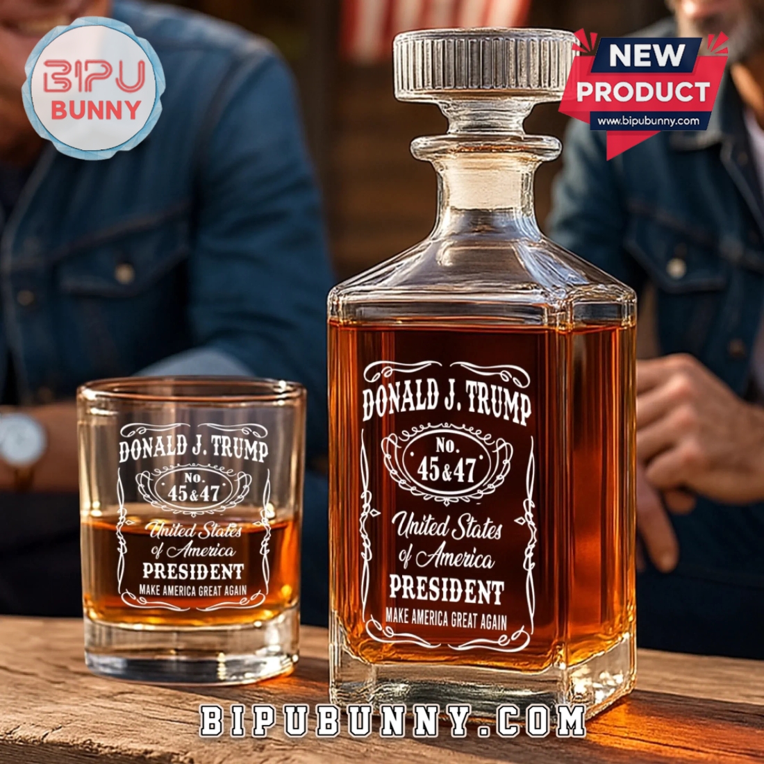 Donald Trump Whiskey Decanter Set, US Patriotic Pride Gifts Donald Trump Whiskey Decanter Set, US Patriotic Pride Gifts