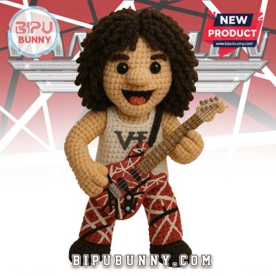 Eddie Van Halen Emotional Support Crochet Doll