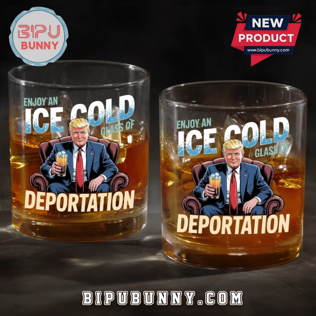 Enjoy Ice Cold Glass Of Deportation Whiskey Glass Enjoy Ice Cold Glass Of Deportation Whiskey Glass