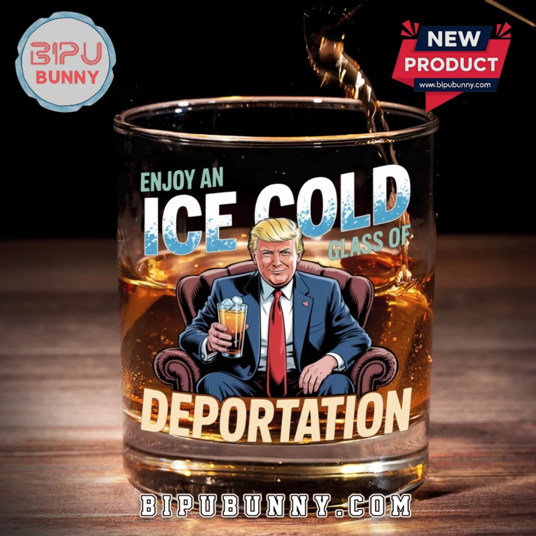 Enjoy Ice Cold Glass Of Deportation Whiskey Glass Enjoy Ice Cold Glass Of Deportation Whiskey Glass