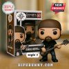 Funko Pop of Robbie Merrill holding a bass guitar.