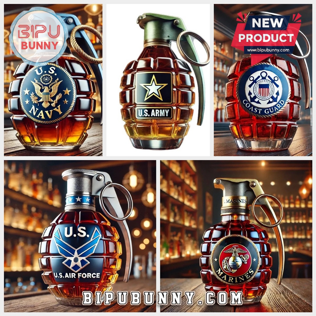 Grenade Shaped Military-Inspired Whiskey Bottle Grenade Shaped Military-Inspired Whiskey Bottle