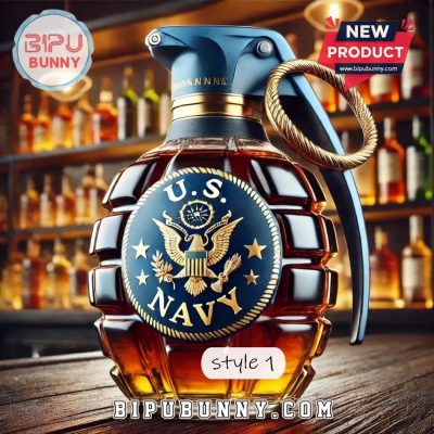 Grenade Shaped Military-Inspired Whiskey Bottle