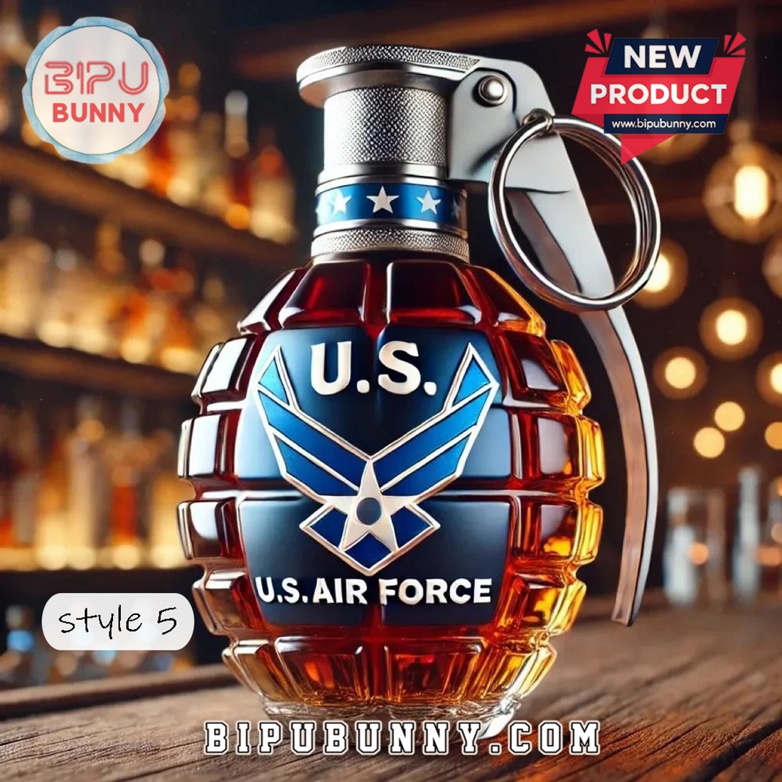 Grenade Shaped Military-Inspired Whiskey Bottle Grenade Shaped Military-Inspired Whiskey Bottle