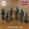 Six gray game pieces of horror movie characters!