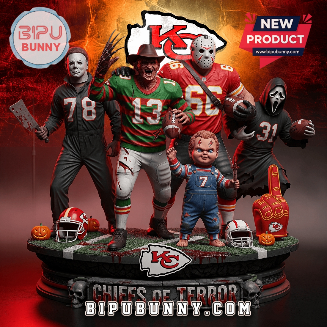 Horror Movies x Kansas City Chiefs Acrylic Plaque Block Horror Movies x Kansas City Chiefs Acrylic Plaque Block