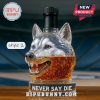 Wolf head whiskey bottle in Style 2 with a black cap.