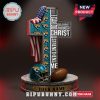 A cross with the Jaguars football team logo, an American flag, and the Bible verse 