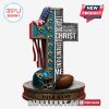 A personalized cross design with the Jaguars logo, American flag, and Bible verse.