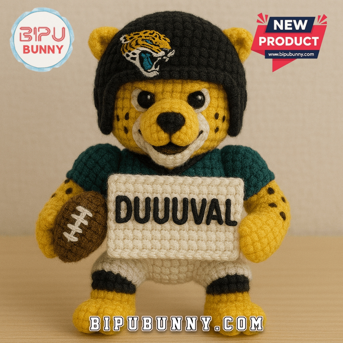 Jacksonville Jaguars Emotional Support Crochet Doll Jacksonville Jaguars Emotional Support Crochet Doll