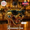 Jaguar head whiskey bottle in Style 2 with black cap and sunglasses.