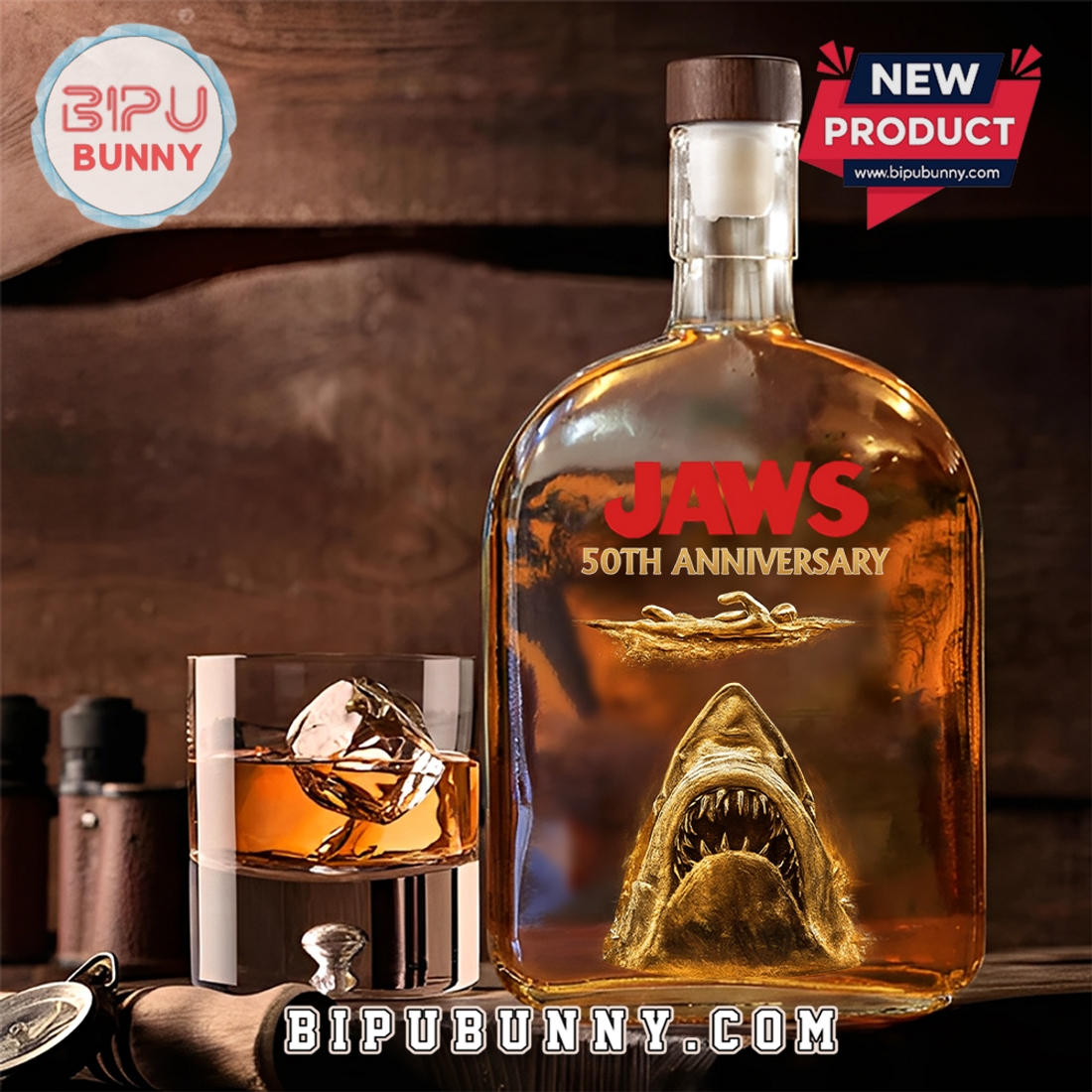 Jaws 25oz Whiskey Bottle Jaws 25oz Whiskey Bottle