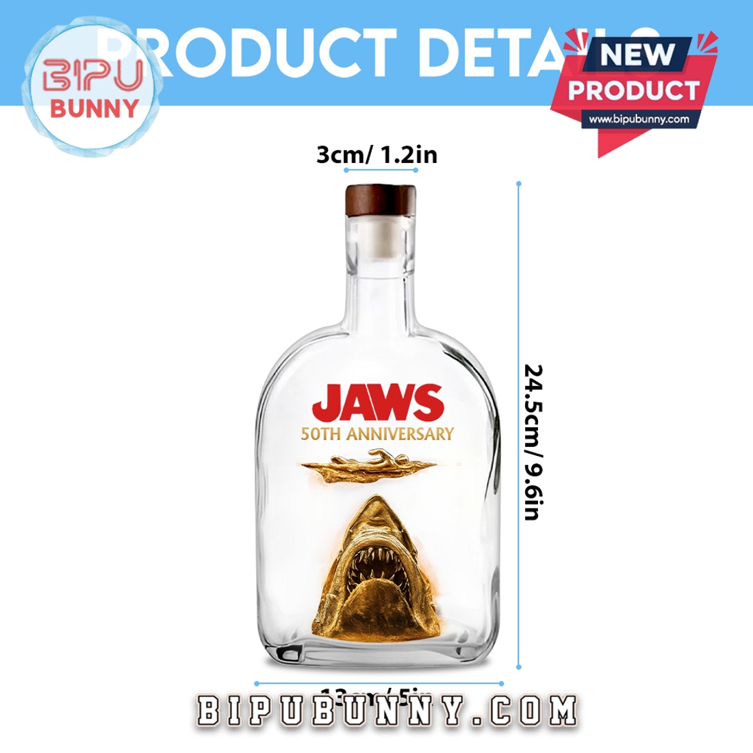 Jaws 25oz Whiskey Bottle Jaws 25oz Whiskey Bottle