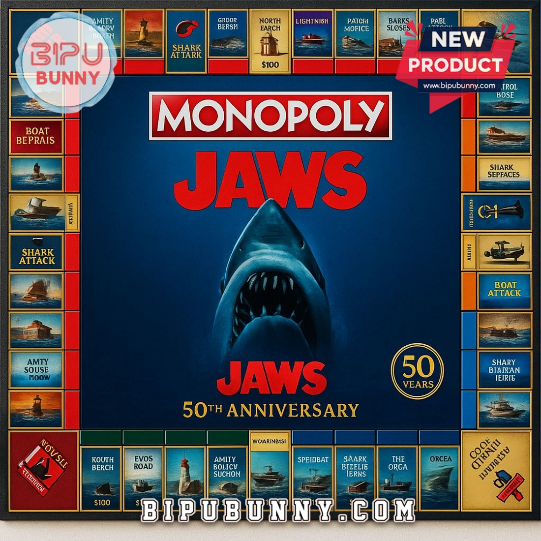 Jaws 50th Anniversary Monopoly Jaws 50th Anniversary Monopoly