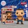 Funko Pop John Cena in fighting pose with orange and blue armbands.