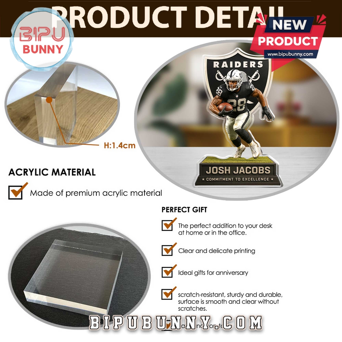Josh Jacobs Acrylic Standee Figures Josh Jacobs Acrylic Standee Figures