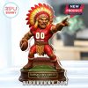 Transparent-edged Kansas City Chiefs mascot acrylic standee on a tabletop.
