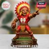 Kansas City Chiefs mascot figure with customizable jersey in a home setting.