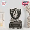 Las Vegas Raiders acrylic standee in bright white room setting.