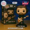 Brad Delson Funko Pop with curly hair, large headphones, and orange guitar next to packaging.