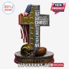 Personalized cross with Los Angeles Chargers logo, American flag, and Bible verse