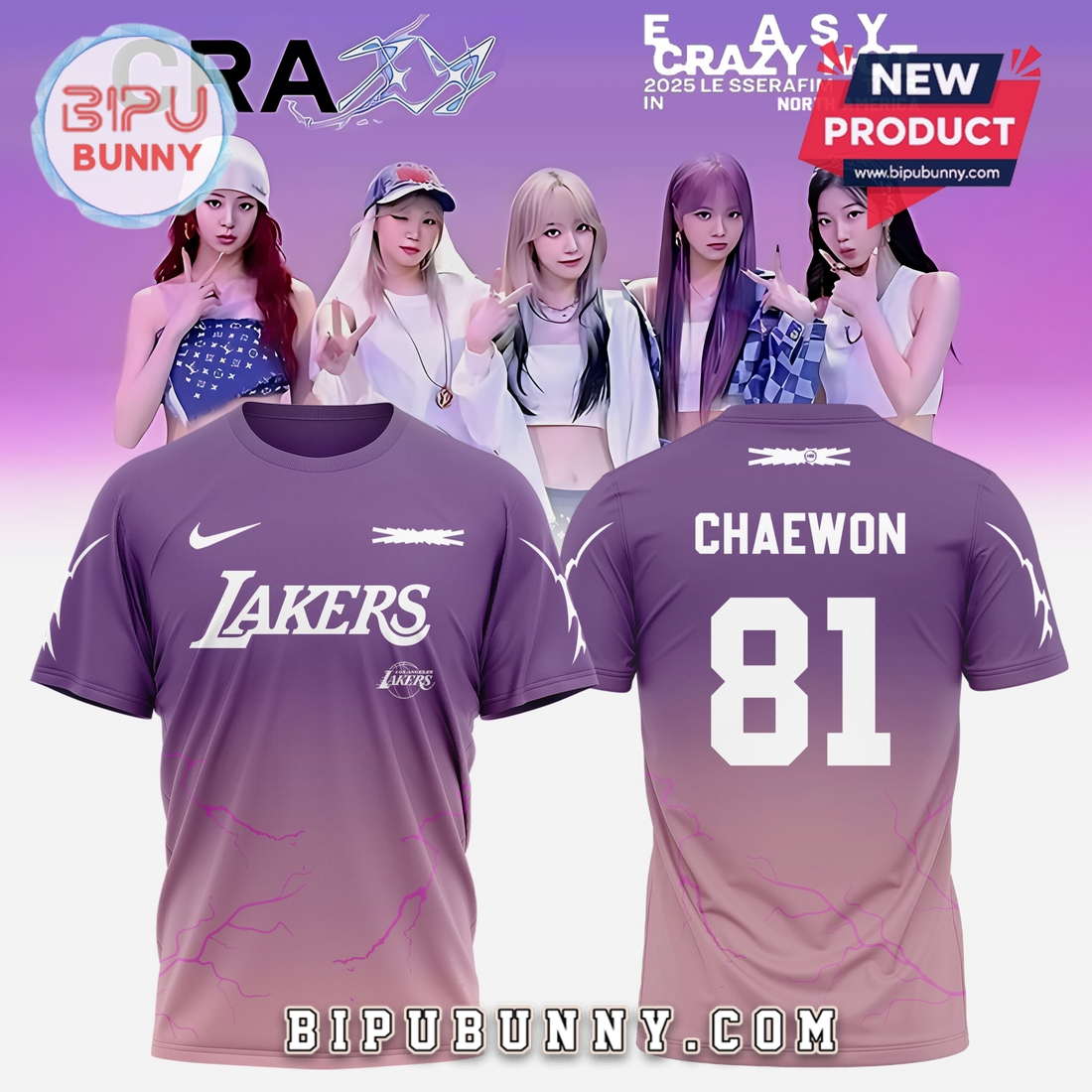 Los Angeles Lakers x Le Sserafim Chaewon Shirt Los Angeles Lakers x Le Sserafim Chaewon Shirt