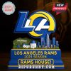 Los Angeles Rams acrylic standee with city skyline and team logo.
