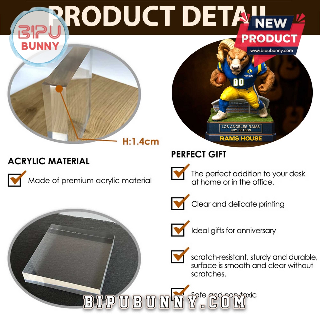 Los Angeles Rams Custom Acrylic Standee Figures Los Angeles Rams Custom Acrylic Standee Figures