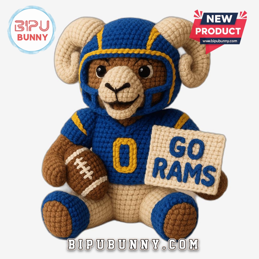 Los Angeles Rams Emotional Support Crochet Doll Los Angeles Rams Emotional Support Crochet Doll