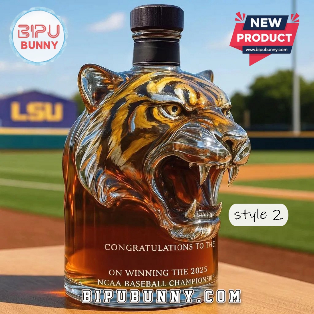 LSU Tigers 2025 Champions Whiskey Bottle LSU Tigers 2025 Champions Whiskey Bottle