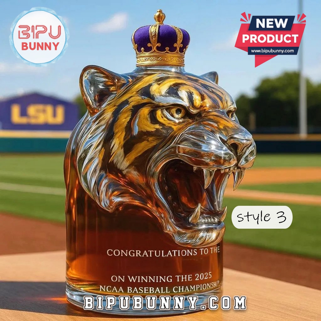 LSU Tigers 2025 Champions Whiskey Bottle LSU Tigers 2025 Champions Whiskey Bottle
