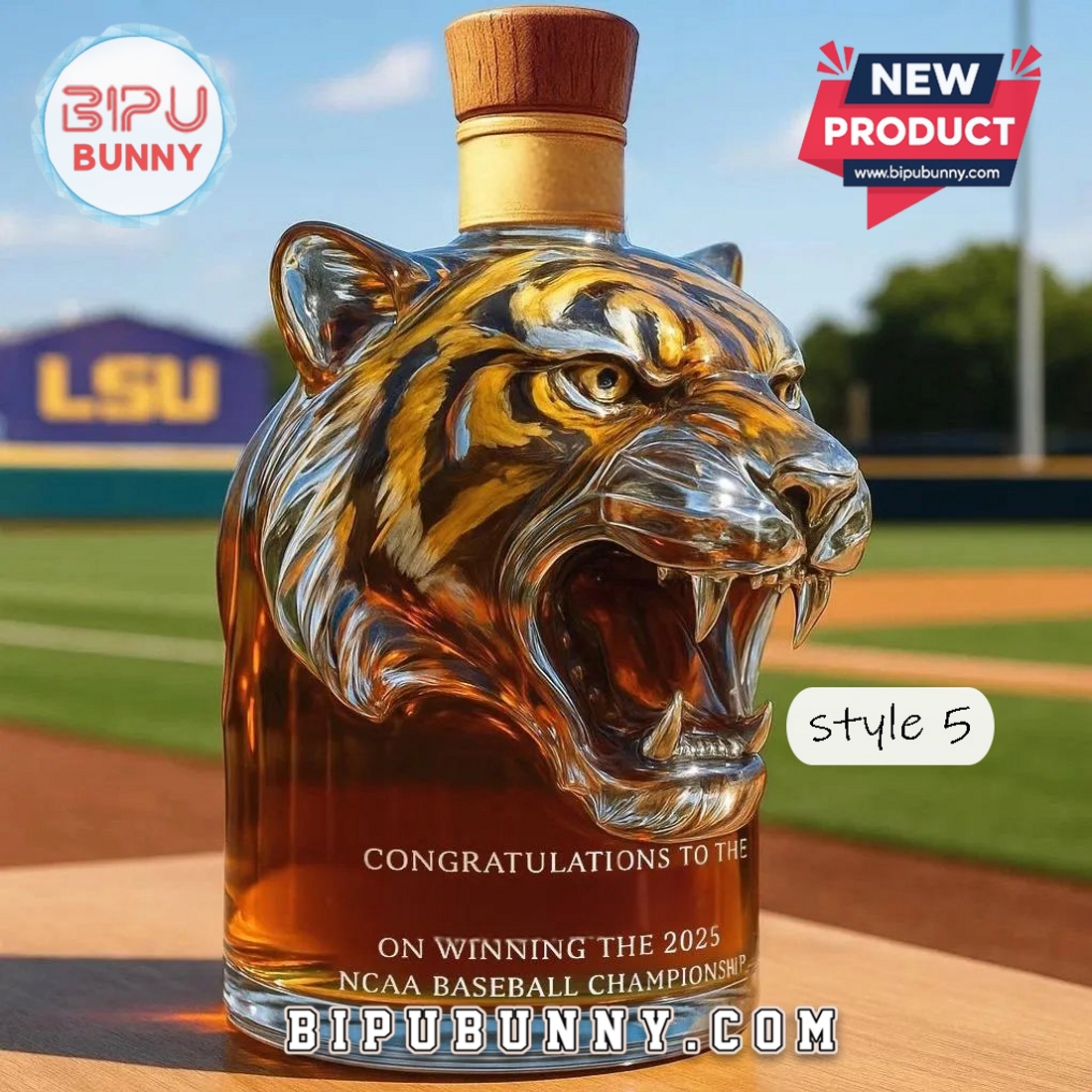 LSU Tigers 2025 Champions Whiskey Bottle LSU Tigers 2025 Champions Whiskey Bottle