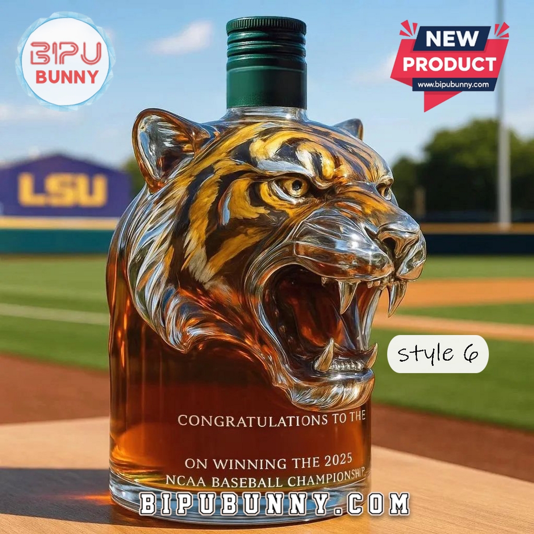 LSU Tigers 2025 Champions Whiskey Bottle LSU Tigers 2025 Champions Whiskey Bottle