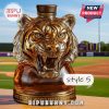 Liquor bottle in the shape of a tiger head with a brown cap labeled as style 5!